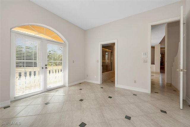 view of tiled spare room