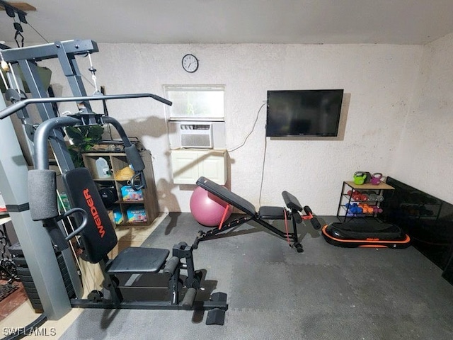 workout area with cooling unit