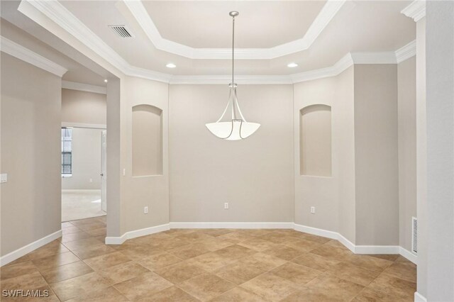 25970 Nesting Ct Unit 201, Bonita Springs, FL 34134 - empty room featuring recessed lighting, a raised ceiling, ornamental molding, and baseboards