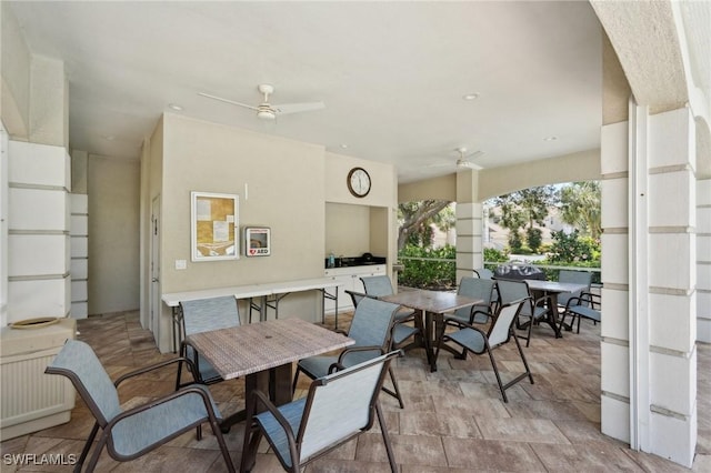 25970 Nesting Ct Unit 201, Bonita Springs, FL 34134 - dining area featuring a ceiling fan
