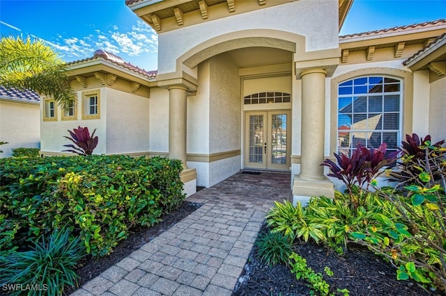 entrance to property with french doors