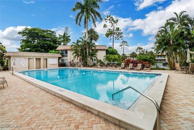 view of pool with a patio area