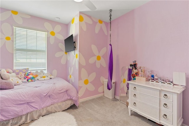 2669 Citrus St, Naples, FL 34120 - bedroom featuring light carpet, a ceiling fan, and baseboards