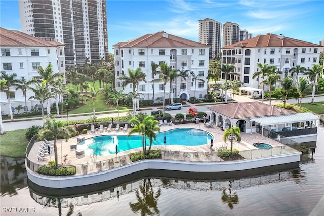 view of pool with a patio area