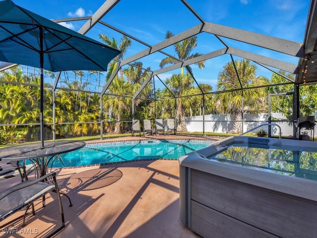 view of pool featuring a patio area