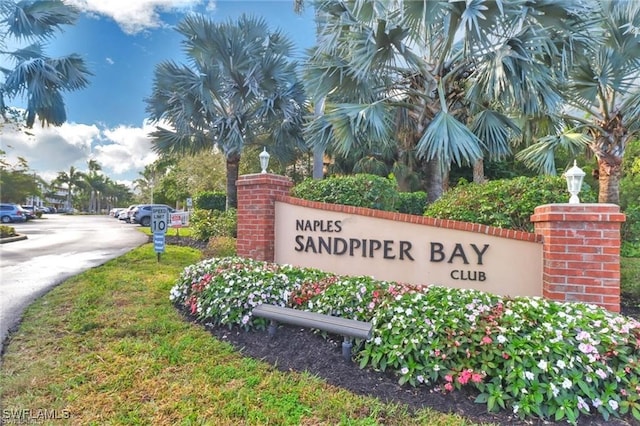 view of community sign