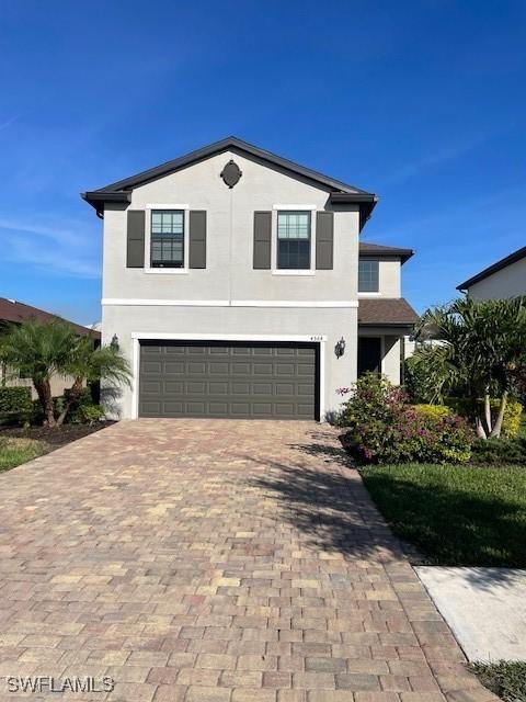 view of property with a garage