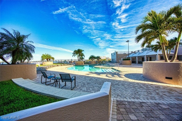 view of pool with a patio area