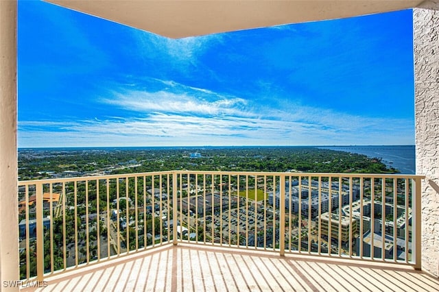 balcony with a water view