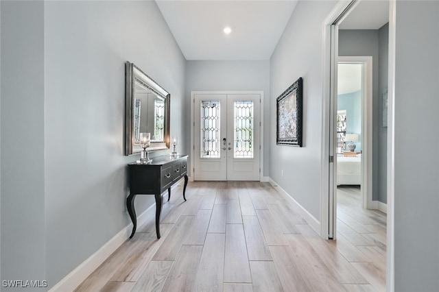 foyer featuring french doors