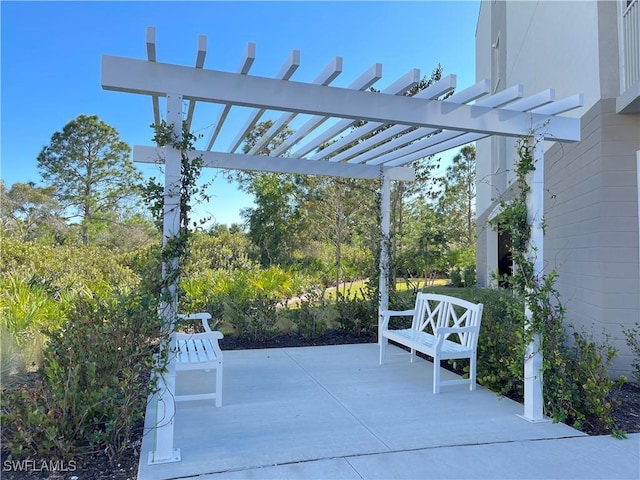 view of patio / terrace with a pergola