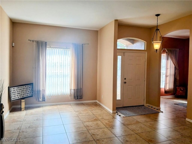 view of tiled foyer entrance