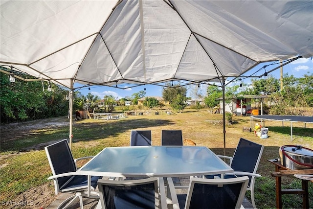 view of patio with a trampoline