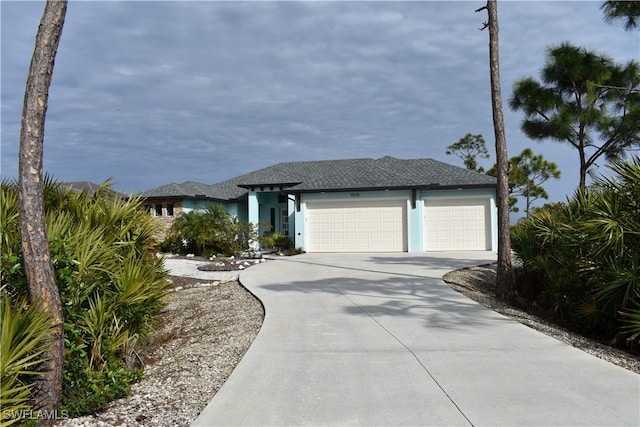 view of front of home with a garage