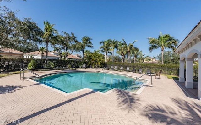 view of pool with a patio area