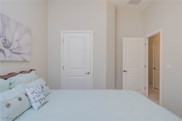bedroom with visible vents