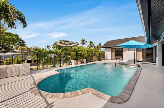 view of pool featuring a patio area