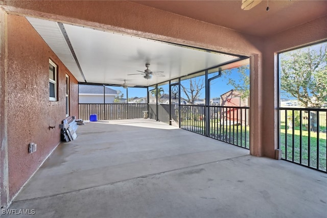 view of patio / terrace with ceiling fan