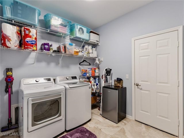 laundry area featuring washer and dryer