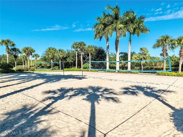 surrounding community featuring volleyball court