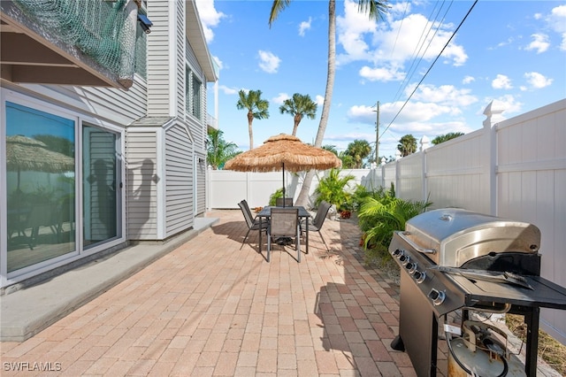 view of patio featuring grilling area