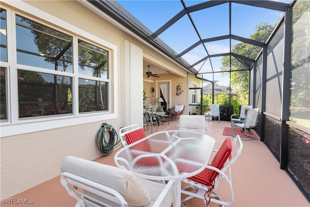 view of sunroom