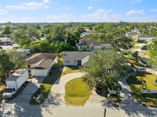 drone / aerial view with a residential view