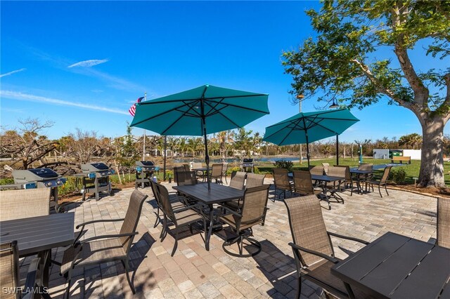 view of patio with grilling area