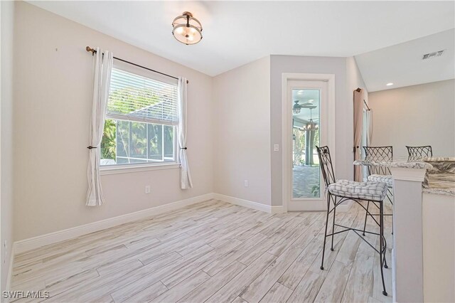 interior space featuring light hardwood / wood-style flooring