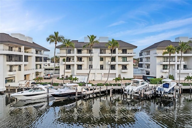 exterior space featuring a water view