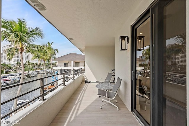 balcony with a water view