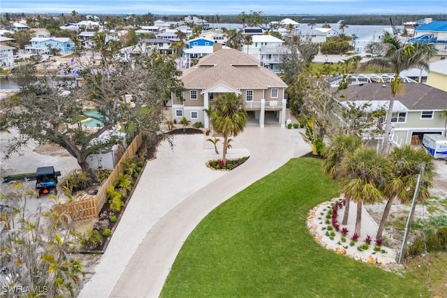 aerial view with a residential view