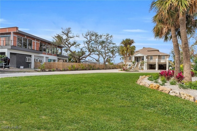 view of yard with fence