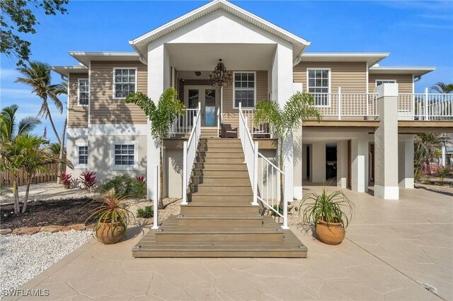 view of front of house with covered porch