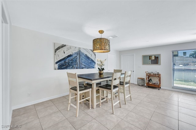 view of tiled dining area