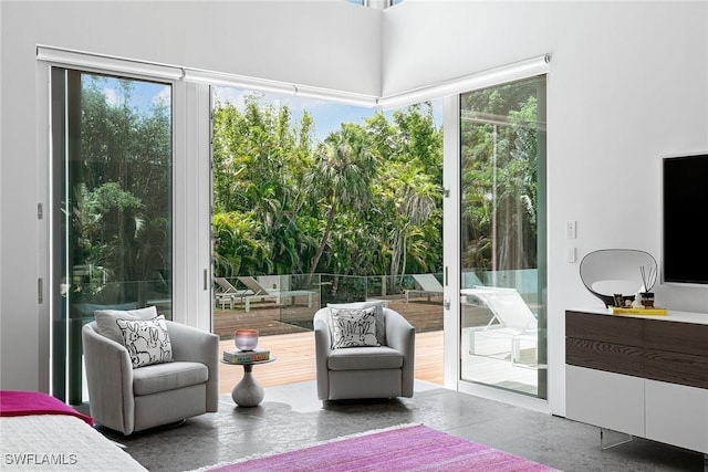 bedroom with access to outside