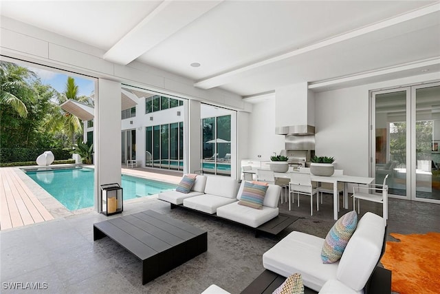 interior space featuring grilling area