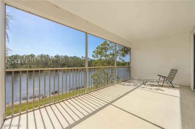 balcony with a water view