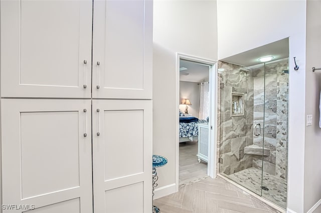 bathroom with an enclosed shower