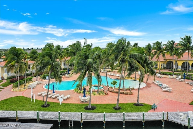 view of pool with a patio