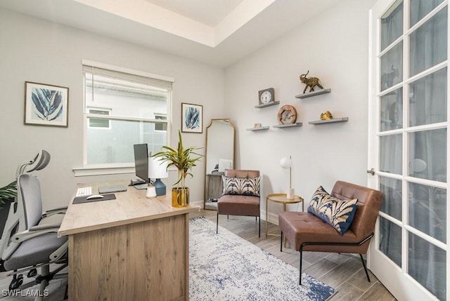 office area featuring french doors