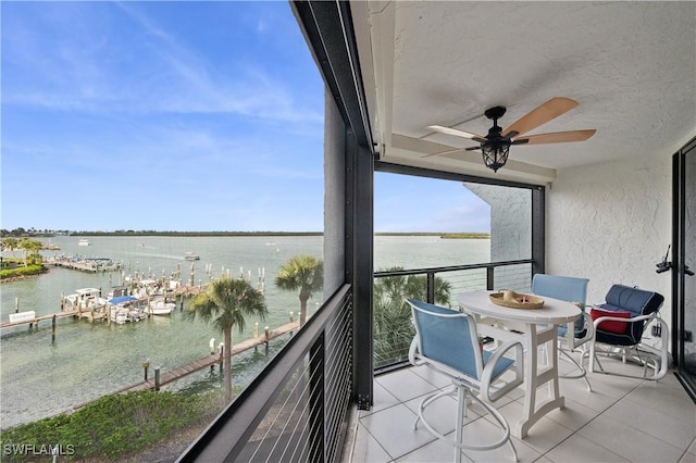 balcony with a water view