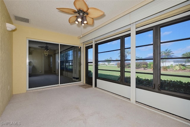 view of unfurnished sunroom