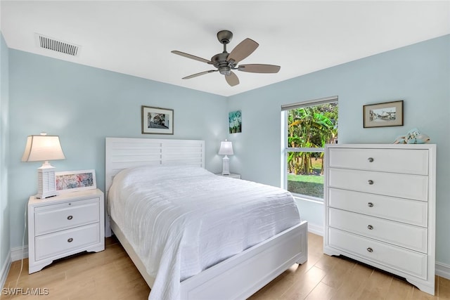 bedroom featuring ceiling fan