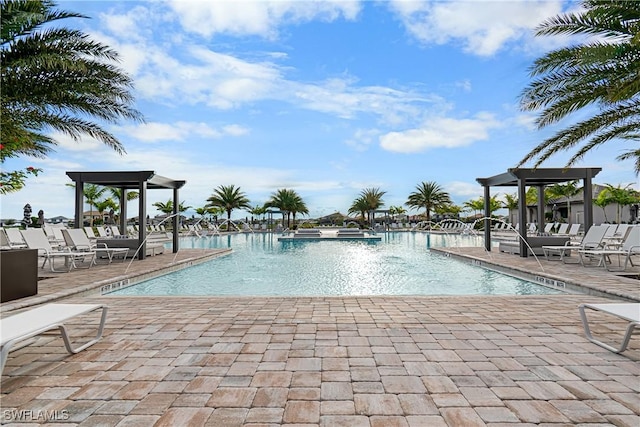 view of pool with a patio