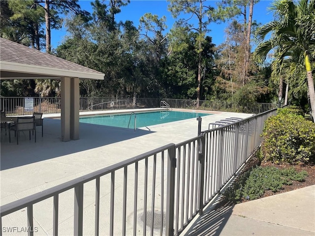 view of pool with a gazebo and a patio