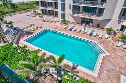 pool featuring a patio area