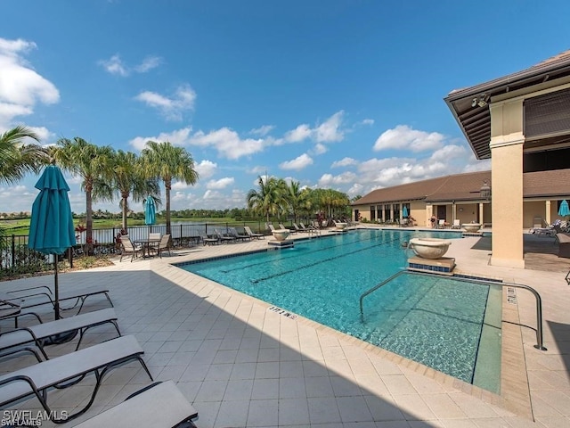 view of pool featuring a patio