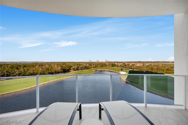 balcony with a water view