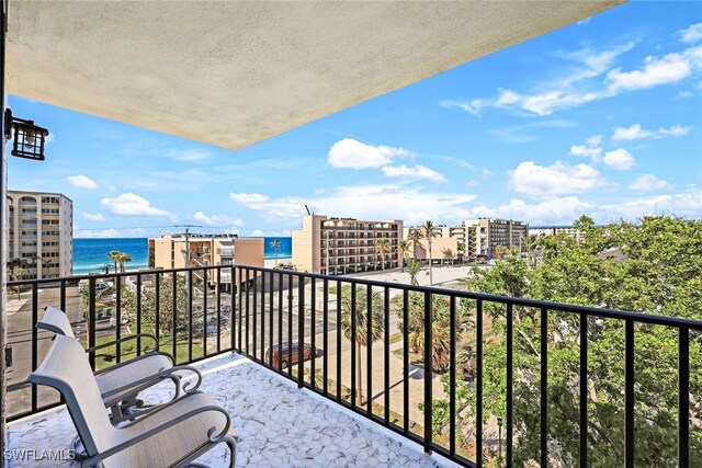 balcony with a water view